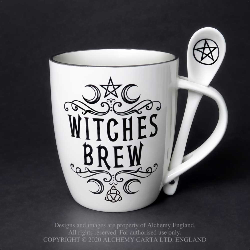 Alchemy - Witches Brew Ensemble tasse et cuillère - Blanc/Noir